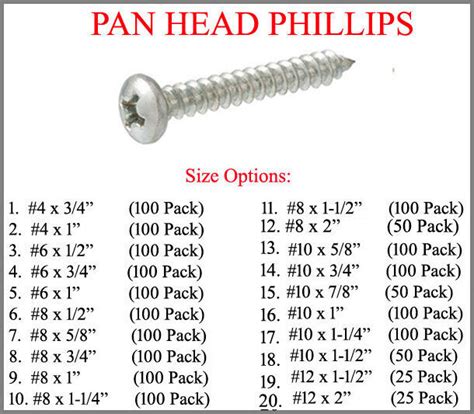 sheet metal screw dimensions